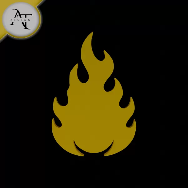 Simple Flame Symbol - 2D Art - Model preview 1