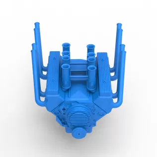 Engine V8 for vintage dragster Version 10 Scale 1:25 - Model thumbnail 6