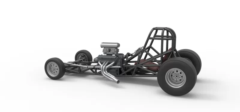Vintage Front engine dragster Base Version 4 Scale 1:25 - Model preview 12