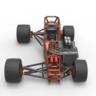 Supermodified front engine race car Base Version 3 Scale 1:25 - Model thumbnail 8