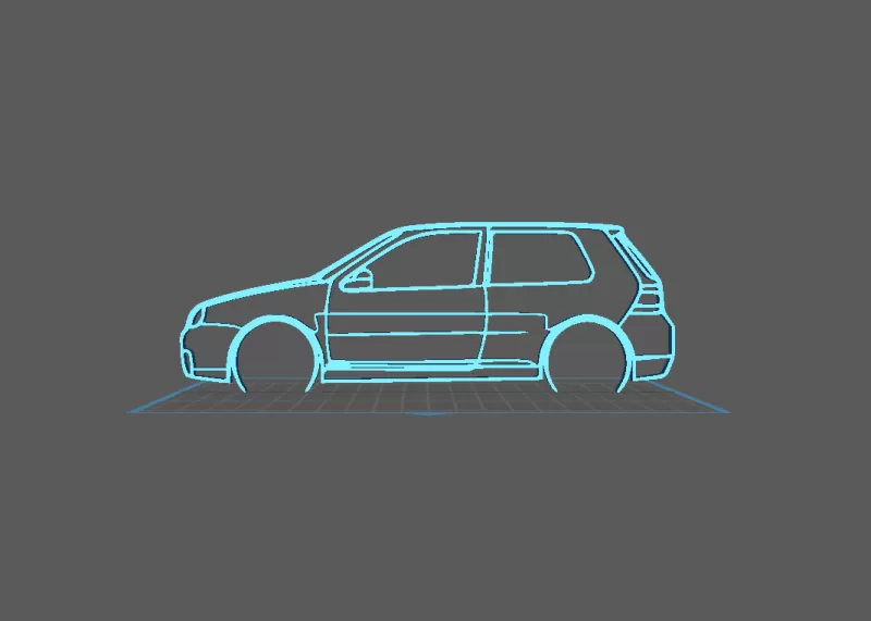Volkswagen - Golf 4 R32 Wall Art - Model preview 2