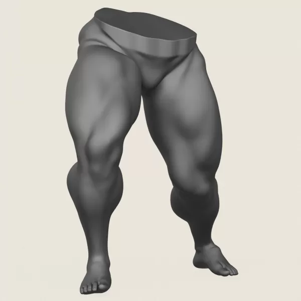 Muscular Man Leg Pose 06 - Model preview 3