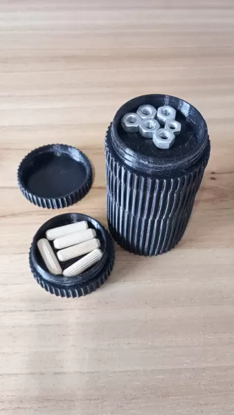 Infini-tainer (modular screwable storage system for small parts) - Model preview 4