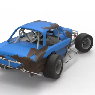 Vintage Dirt Modified stock car V10 while turning Scale 1:25 - Model thumbnail 17