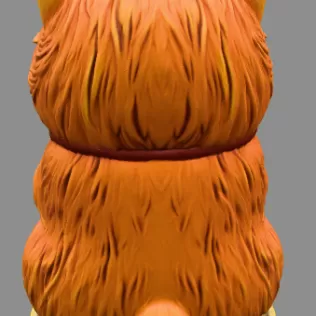 Adorable Persian cat figurine holding a heart Pendant - Model thumbnail 4