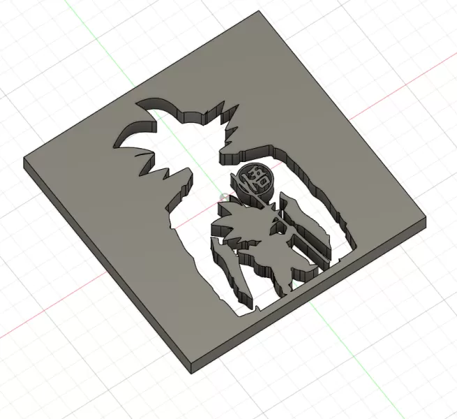 Silhouette San Goku - Dragon Ball Wall Art - Model preview 2