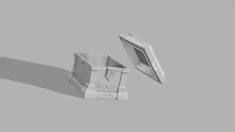 Cursed Tombstone Box - Gothic Halloween Container - Model preview 4