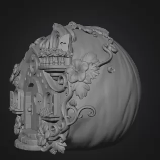Watermelon Fairy House STL for 3D Print - Model thumbnail 8