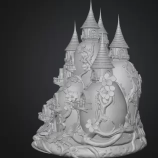 Fantasy Egg Castle STL File– 3D Printable Easter Decoration - Model thumbnail 8