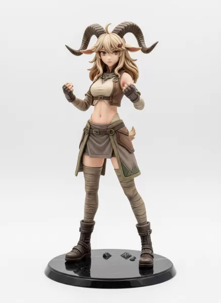 Modelo de chica cabra kemonomimi - Model preview 1