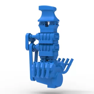 Engine V8 with double supercharger Version 8 Scale 1:25 - Model thumbnail 10