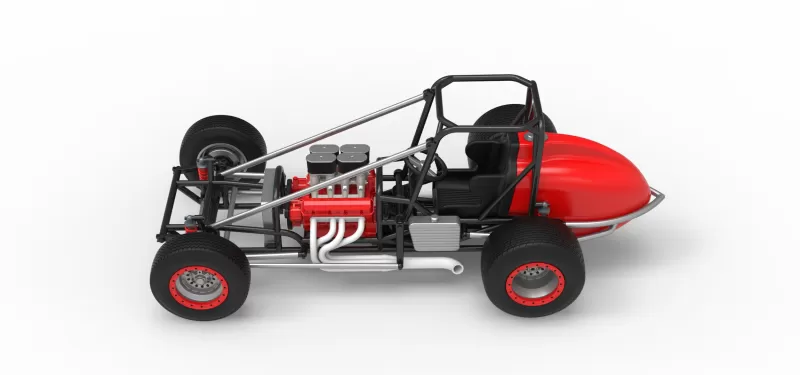 Dirt Silver Crown Champ car Base Scale 1:25 - Model preview 10