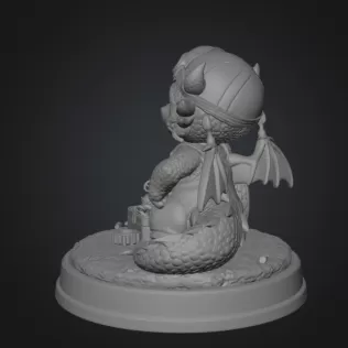 Cute Mechanic Dragon Figurine STL File for 3D Print - Model thumbnail 8