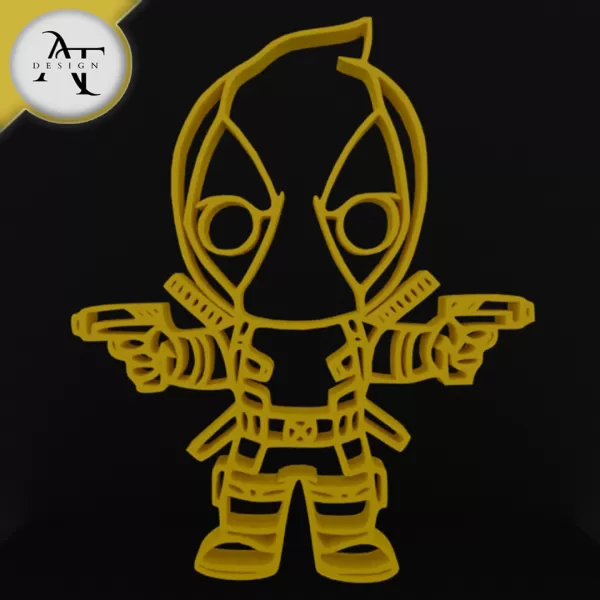 Little Deadpool - Marvel - Silhouette - 2D Wall Art Decor - Model preview 1