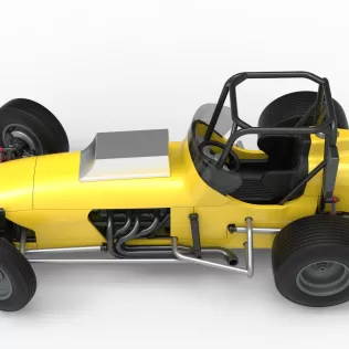 Dirt Silver Crown Champ car while turning Version 2 Scale 1:25 - Model thumbnail 10