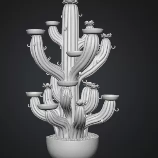 Blooming Cactus Jewelry Organizer STL File for 3D Print - Model thumbnail 18