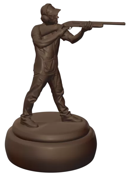 Clay Shooting 3D Character – Premium Printable STL + Blender Fil - Model preview 7