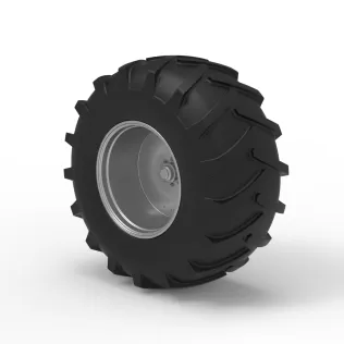 Rear wheel of Vintage Pulling tractor Version 4 Scale 1:25 - Model thumbnail 7
