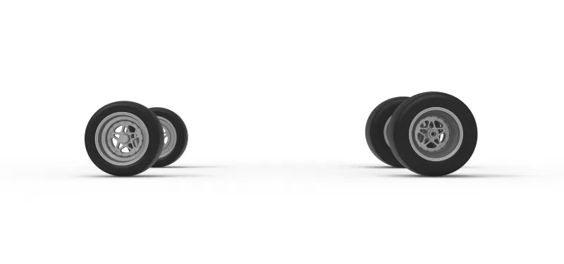 Wheel Set of Pavement Silver Crown Car Scale 1:25 - Model preview 4