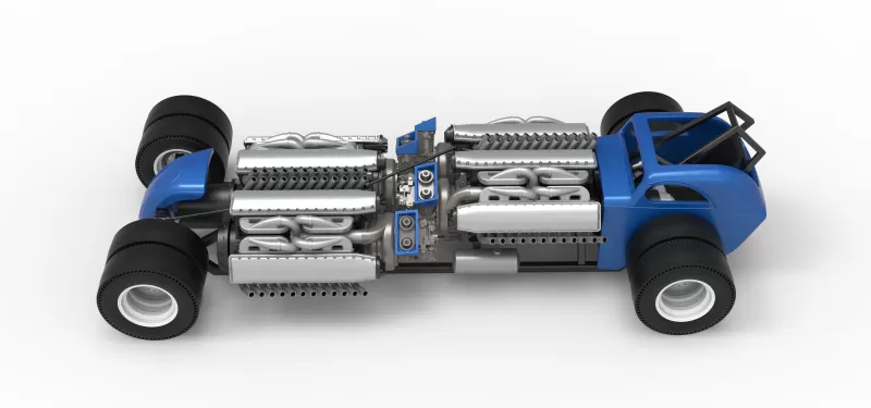 Vintage AWD Dragster Scale 1:25 - Model preview 10