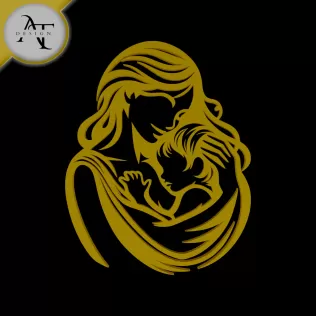 Mom and child - Line Art - 2D Wall Art Decor