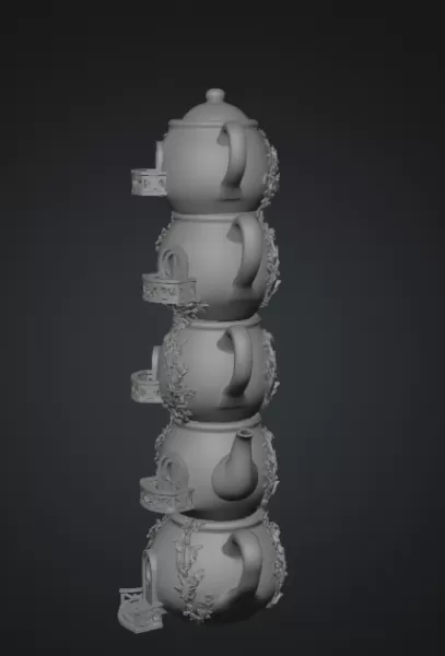 Enchanted Teapot Tower STL File for 3D Printing - Model preview 8