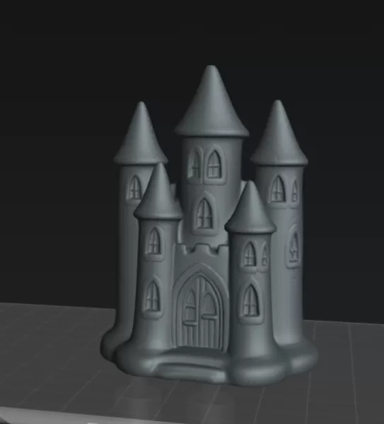 Chibi Castle Mold candle 3D Printed Mold - Model preview 4