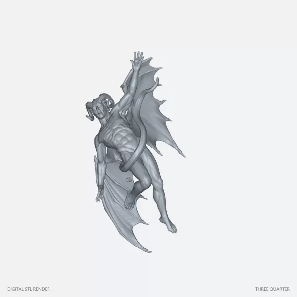 Falling Winged Gargoyle - 100 mm STL - Model preview 1