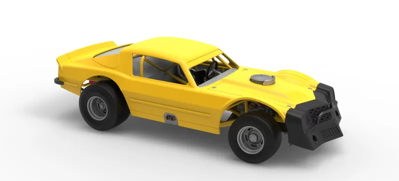 Vintage Dirt late model Race car Version 2 Scale 1:25 - Model preview 24