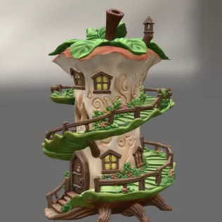 Enchanted Apple Core House STL File for 3D Printing - Model thumbnail 4