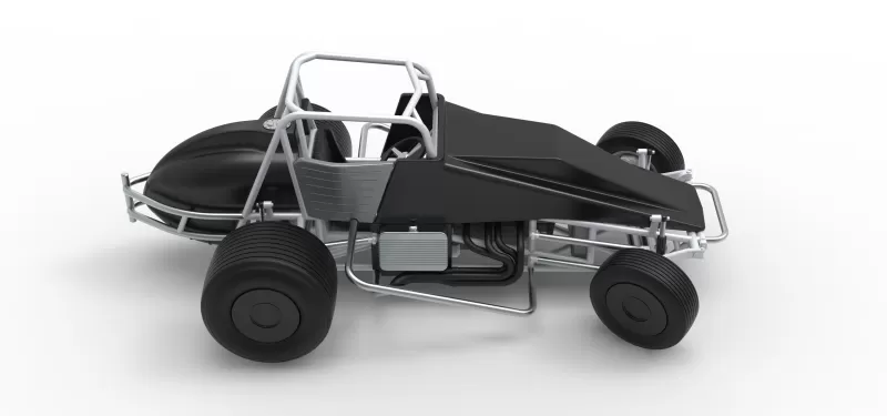 Vintage Dirt Silver Crown Car while turning Scale 1:25 - Model preview 23