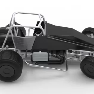 Vintage Dirt Silver Crown Car while turning Scale 1:25 - Model thumbnail 23