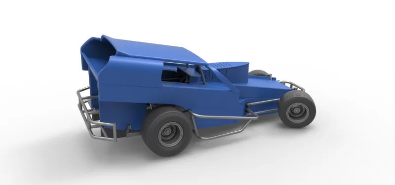 Vintage Dirt Modified stock car Version 2 while turning 1:25 - Model preview 20