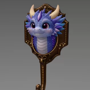 Cute Dragon Wall Hook – STL File for 3D Printing - Model thumbnail 3