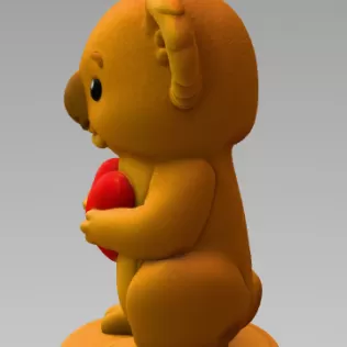 Cute Koala with Heart – 3D Printable STL File - Model thumbnail 4