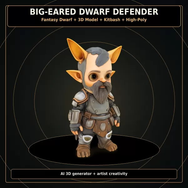 Dwarf Heroes Fantasy Warrior Kitbash Pack – High-Poly 10 Char - Model preview 12