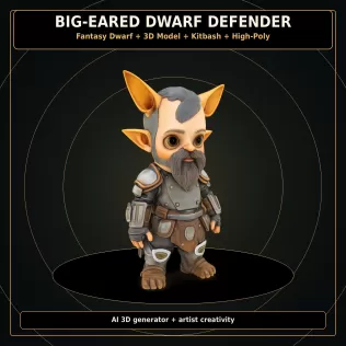 Dwarf Heroes Fantasy Warrior Kitbash Pack – High-Poly 10 Char - Model thumbnail 12