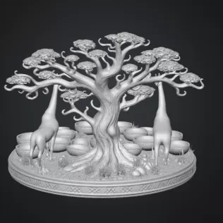 African Savanna Giraffe Bowl Organizer STL File for 3D Print - Model thumbnail 17