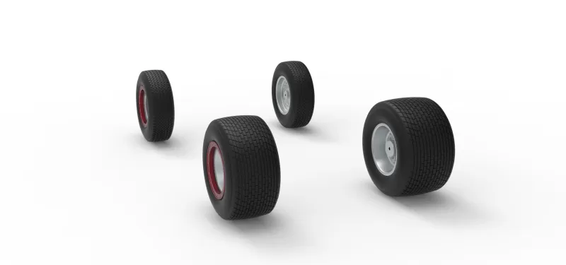 Wheel Set of Dirt Silver Crown Champ car Scale 1:25 - Model preview 8