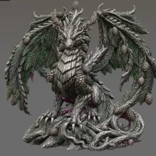 Ancient Forest Guardian Dragon STL File for 3D Print - Model thumbnail 6