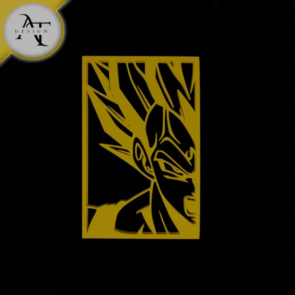 Vegeta - Dragon Ball - Silhouette - 2D Wall Art Decor - Model preview 1