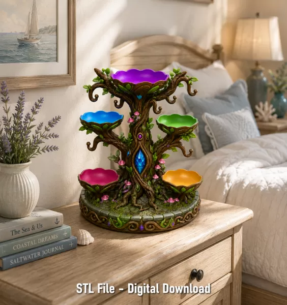 Enchanted Jewelry Tree Display STL File for 3D Print - Model preview 6