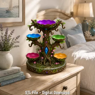 Enchanted Jewelry Tree Display STL File for 3D Print - Model thumbnail 6