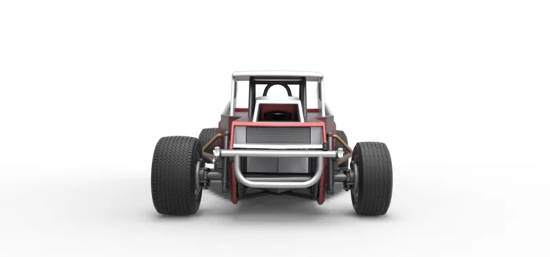 Vintage Dirt Modified stock car Version 5 Scale 1:25 - Model preview 7