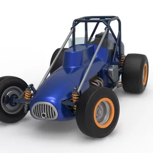 Dirt Silver Crown Champ car while turning Scale 1:25 - Model thumbnail 5