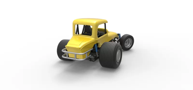 Vintage Sprint car while turning Version 2 Scale 1:25 - Model preview 16