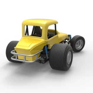 Vintage Sprint car while turning Version 2 Scale 1:25 - Model thumbnail 16