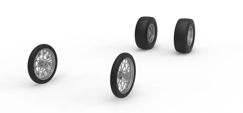 Wheel Set of Vintage Front engine dragster V8 Scale 1:25 - Model preview 2