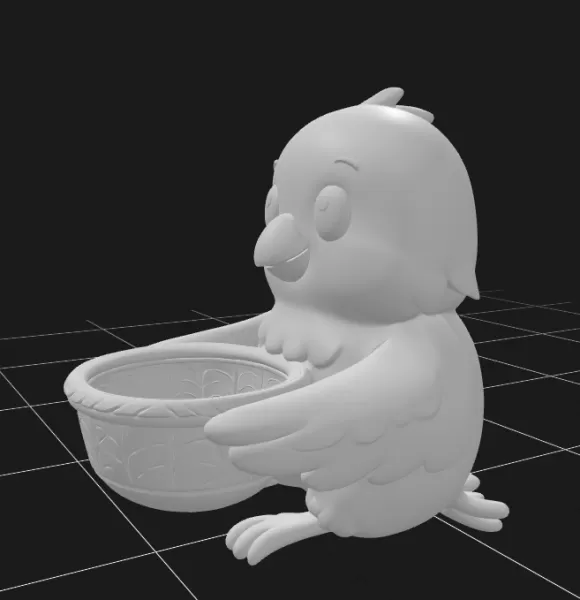 Bird Holding Gift Basket - Model preview 3