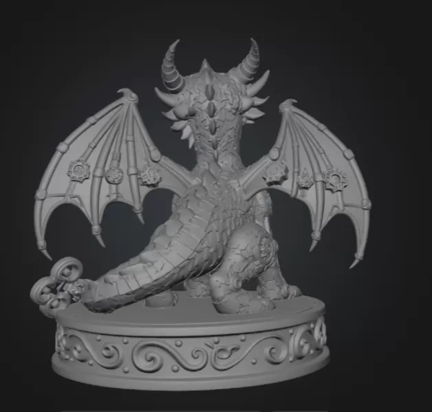 Mechanical Fantasy Dragon STL File for 3D Printing - Model preview 9